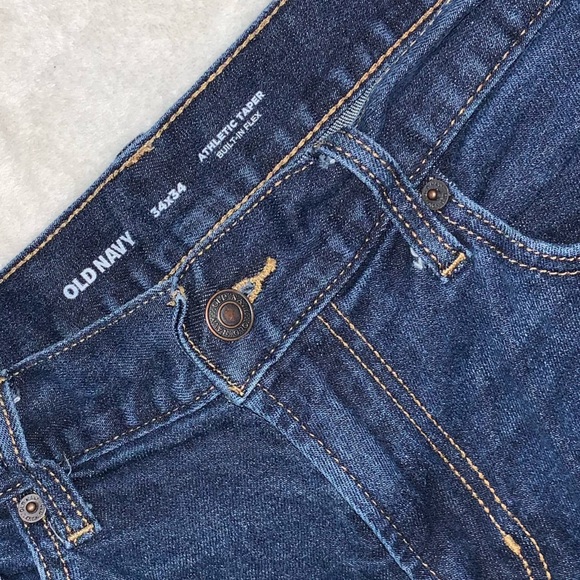 Old Navy Like New Athletic Taper Fit Denim Jeans size 34/34 - Picture 2 of 8